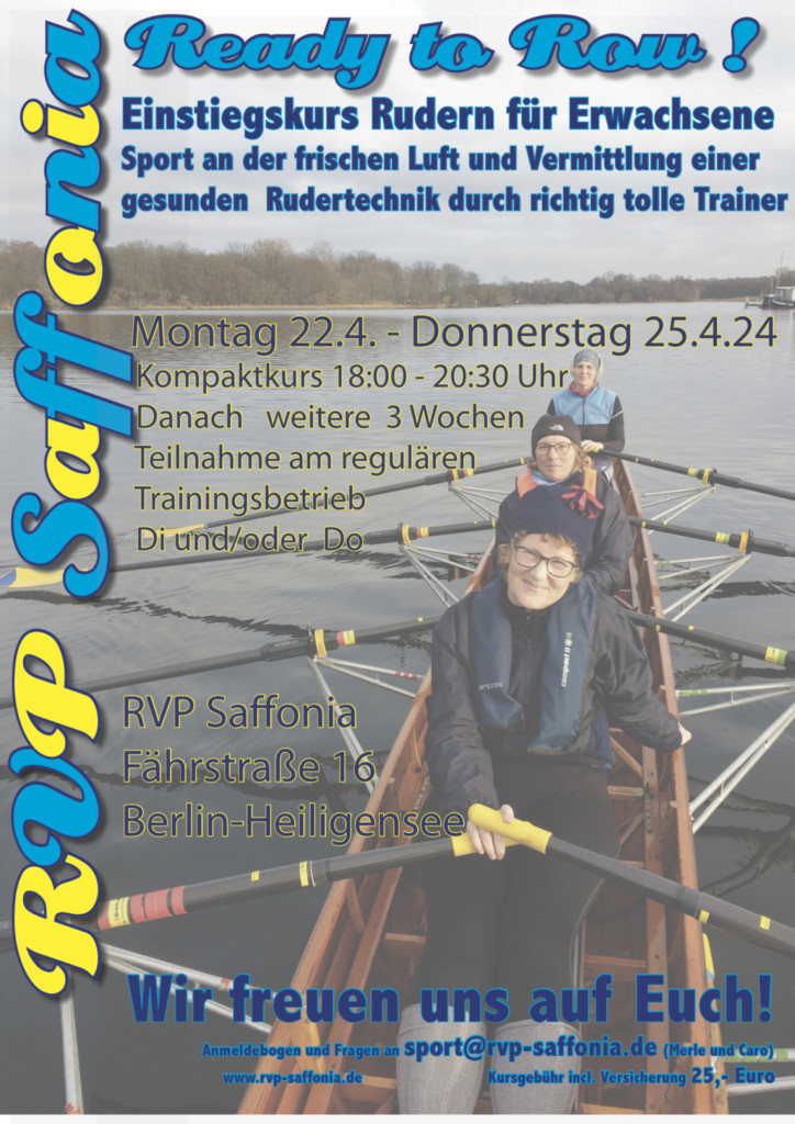 Ready to row? Flyer für Ruder-Einsteigertraining